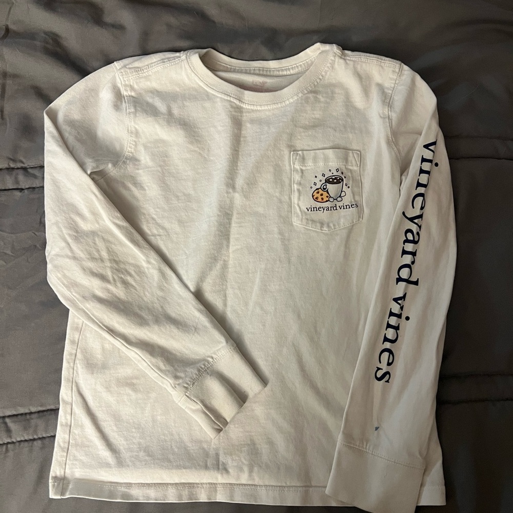 Vineyard Vines Kids White Long Sleeve Shirt Milk and Cocoa